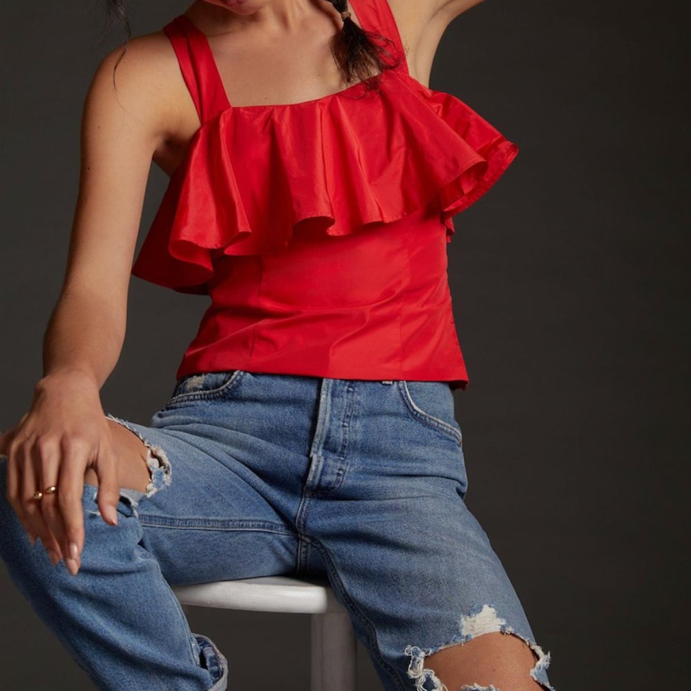 Maeve Anthropologie Ruffled Tank